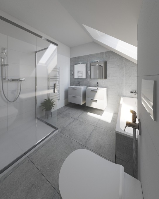 Vizualizace koupelny 2. NP