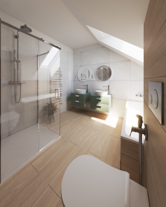 Vizualizace koupelny 2. NP