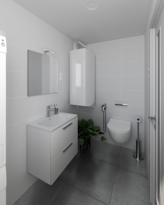 Vizualizace koupelny v 1.NP